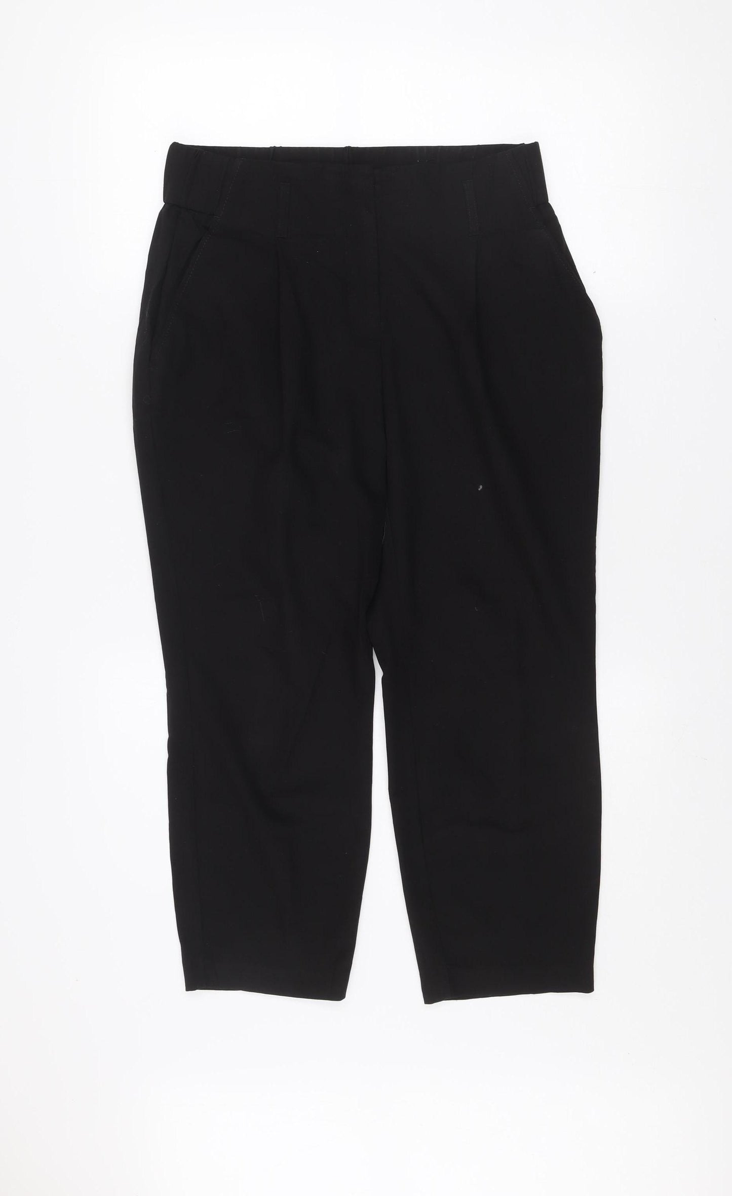 Dorothy Perkins Womens Black UK10 Cropped Trousers Polyester Blend