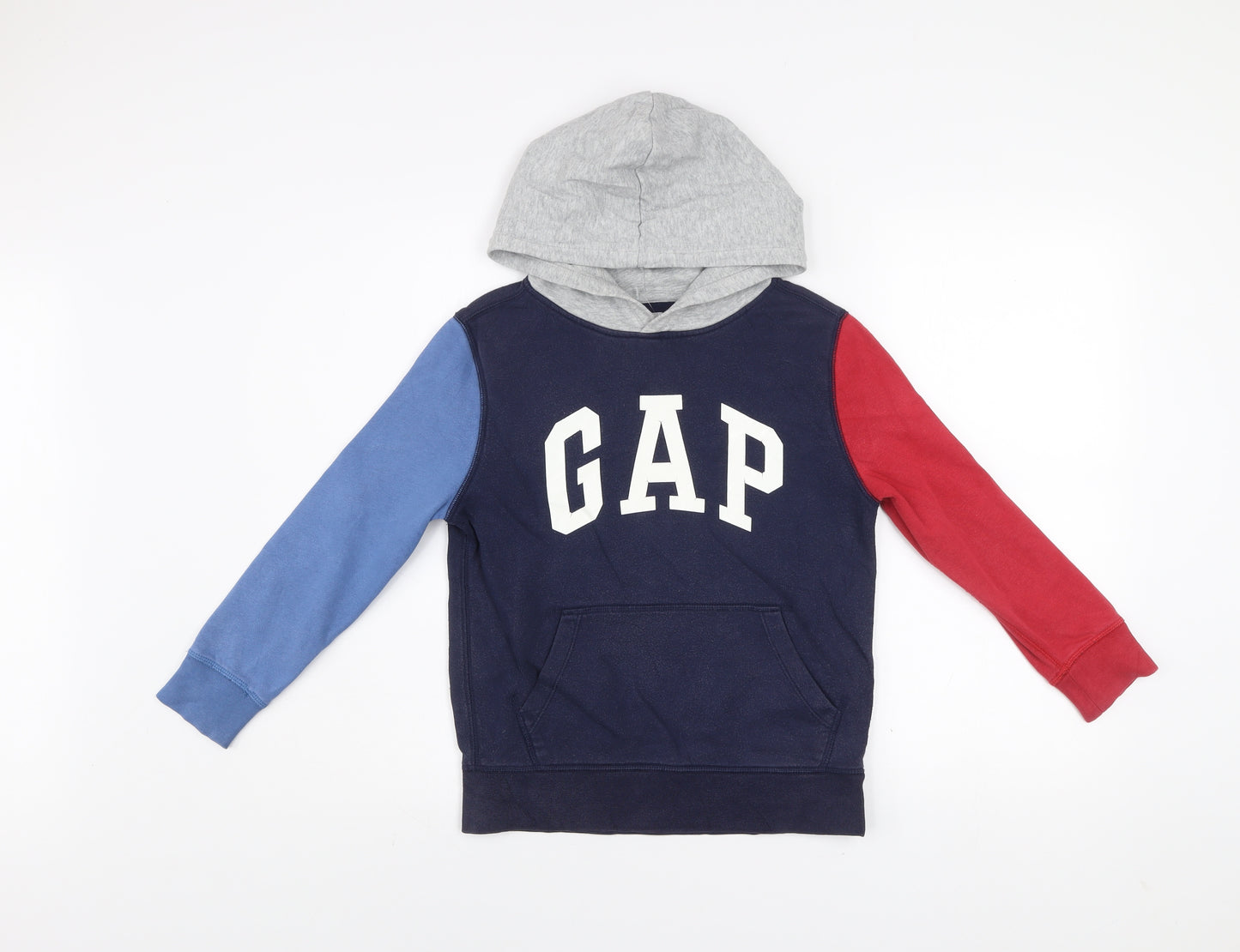GAP Boys Multicoloured Hoodie Blue Red Grey Cotton Blend Size 8 M