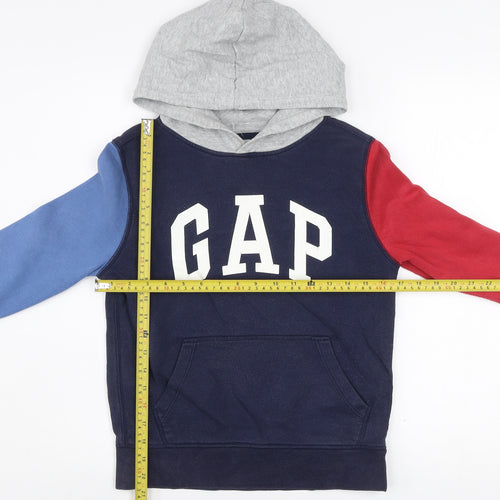 GAP Boys Multicoloured Hoodie Blue Red Grey Cotton Blend Size 8 M