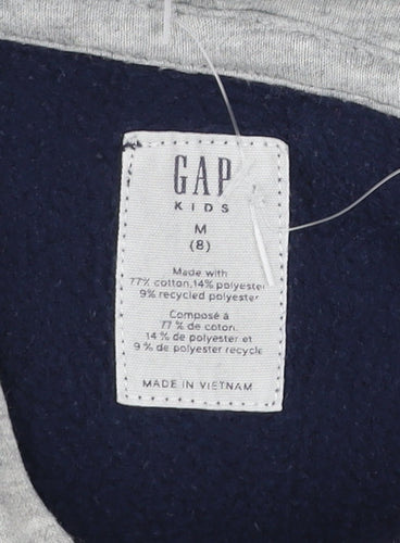 GAP Boys Multicoloured Hoodie Blue Red Grey Cotton Blend Size 8 M