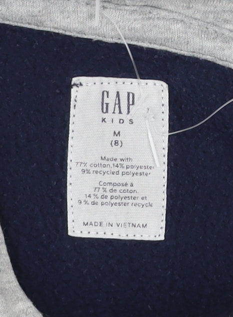 GAP Boys Multicoloured Hoodie Blue Red Grey Cotton Blend Size 8 M