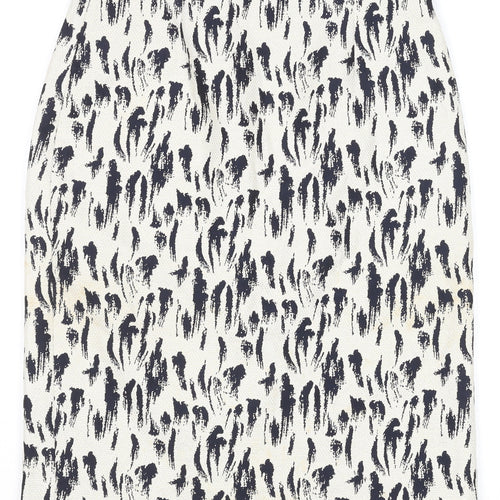 Great Plains Women’s White Animal Print Cotton Pencil Skirt Size 10