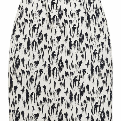 Great Plains Women’s White Animal Print Cotton Pencil Skirt Size 10