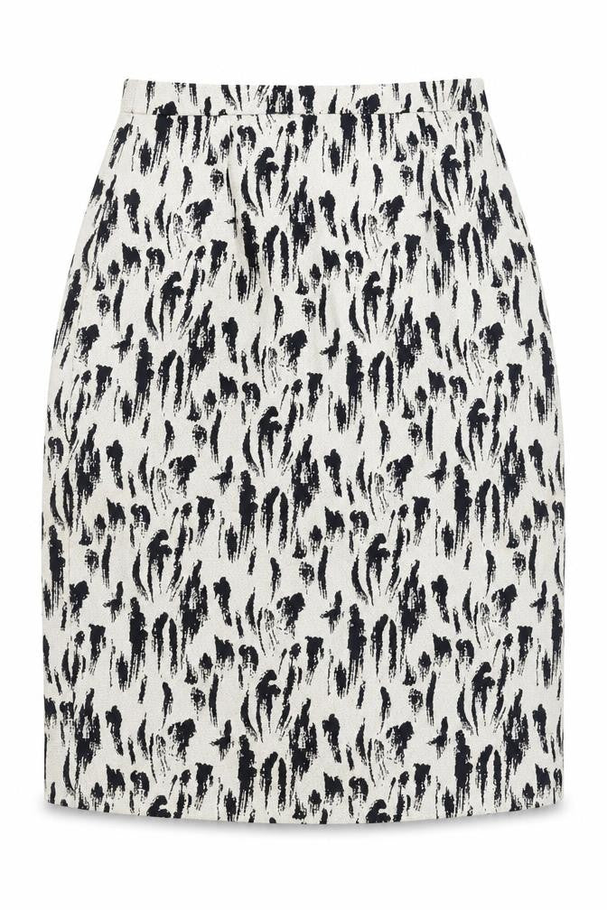 Great Plains Women’s White Animal Print Cotton Pencil Skirt Size 10