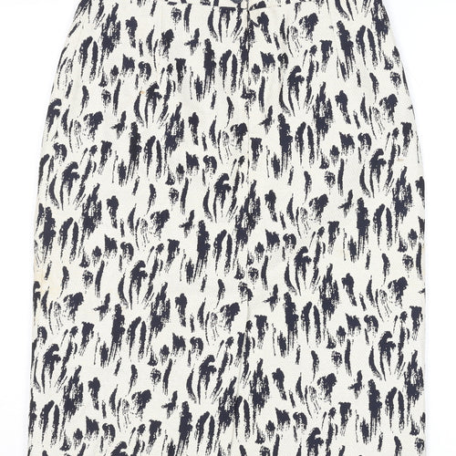 Great Plains Women’s White Animal Print Cotton Pencil Skirt Size 10
