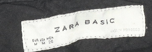 Zara Women’s Black Linen Blend Biker Jacket Size 12