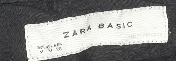 Zara Women’s Black Linen Blend Biker Jacket Size 12