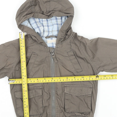 Bornbliss Unisex Baby Brown 9-12 Months Hooded Bomber Jacket Cotton