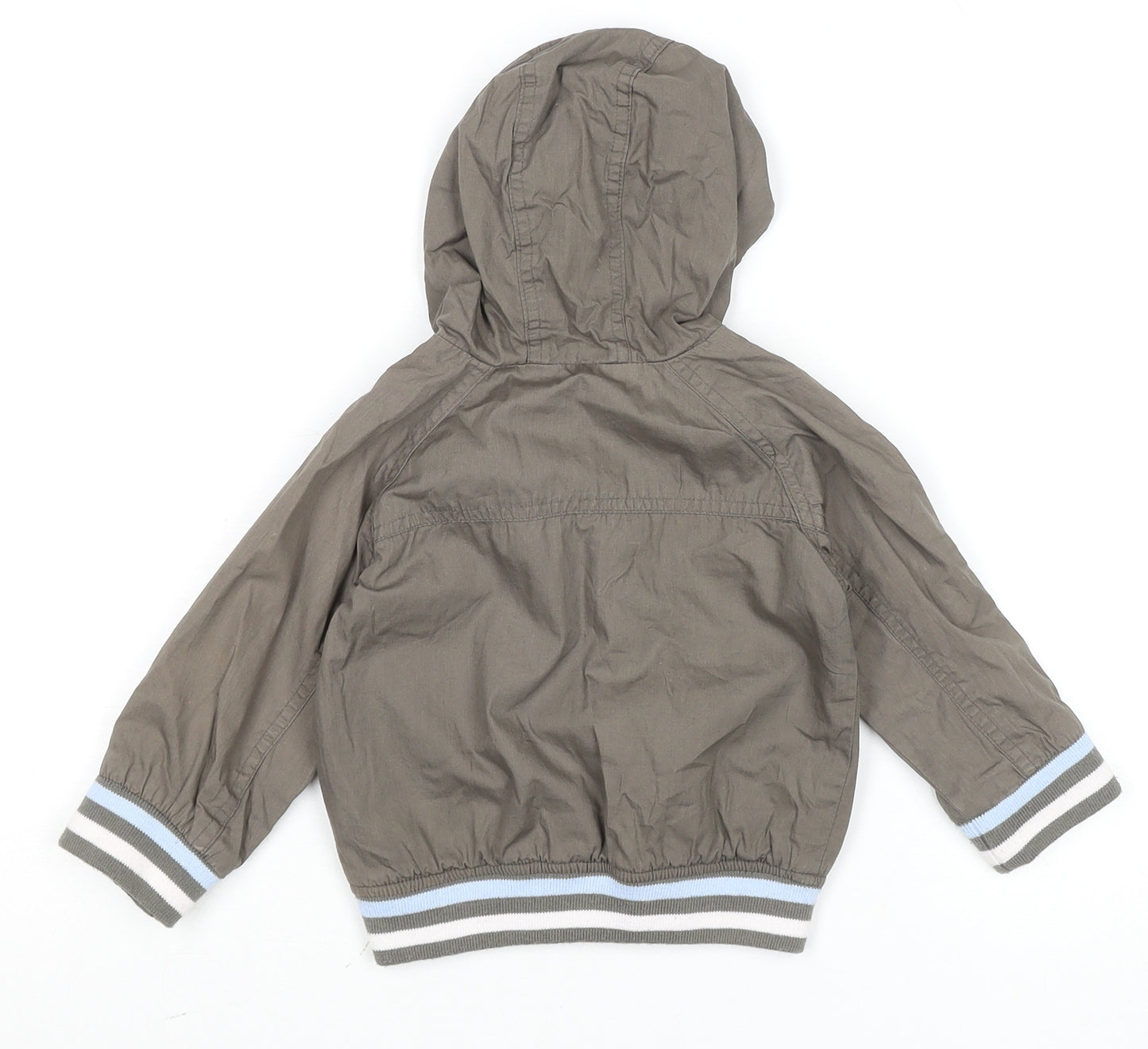 Bornbliss Unisex Baby Brown 9-12 Months Hooded Bomber Jacket Cotton