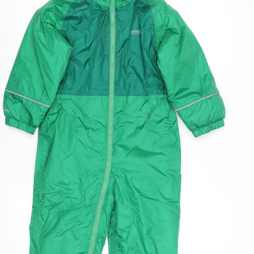 Regatta Boys Green Dinosaur Waterproof Hooded Snowsuit 6 Years