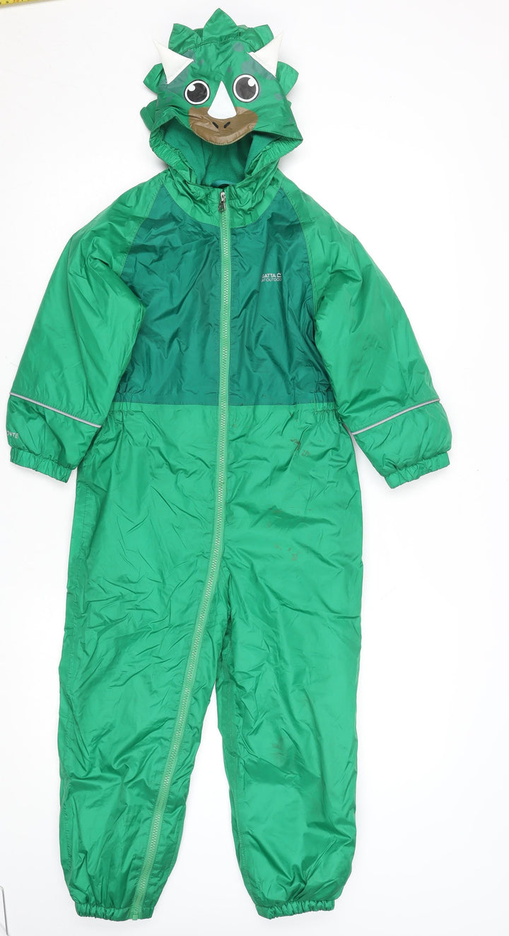 Regatta Boys Green Dinosaur Waterproof Hooded Snowsuit 6 Years