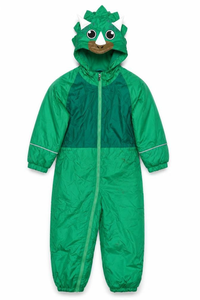 Regatta Boys Green Dinosaur Waterproof Hooded Snowsuit 6 Years