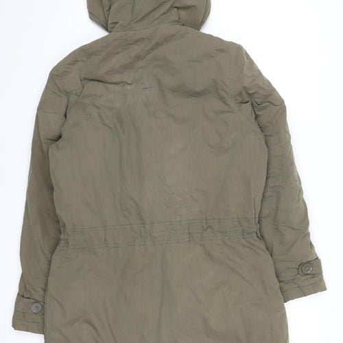La Redoute Women’s Green Hooded Parka Coat Size 10 Mid-Length