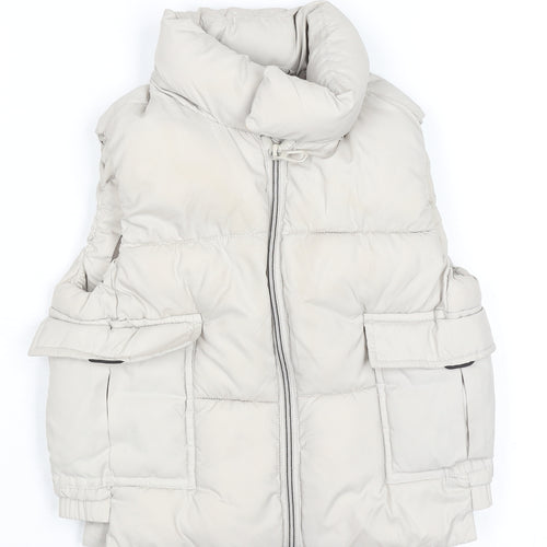 Zara Girls Beige Puffer Jacket 2-3 Years Sleeveless Quilted Gilet