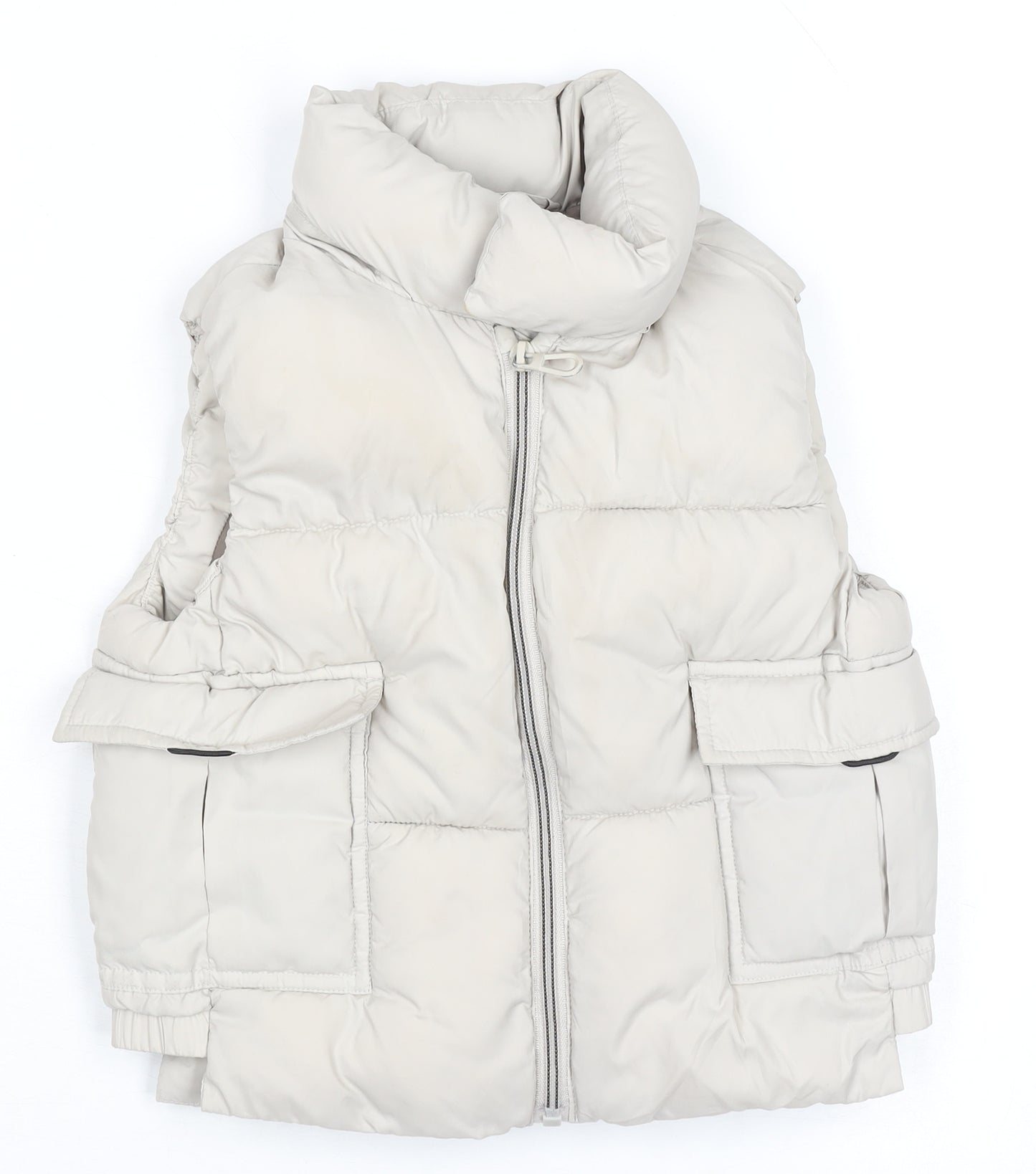 Zara Girls Beige Puffer Jacket 2-3 Years Sleeveless Quilted Gilet