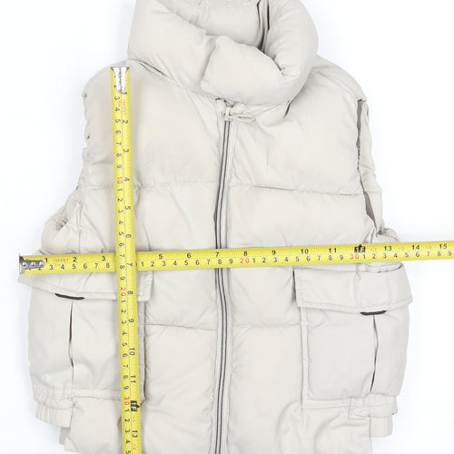 Zara Girls Beige Puffer Jacket 2-3 Years Sleeveless Quilted Gilet