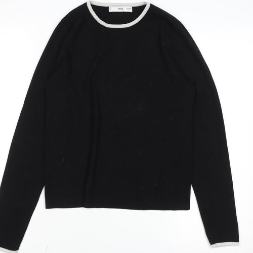 MNG Womens Black Crew Neck Knit Jumper Size 12