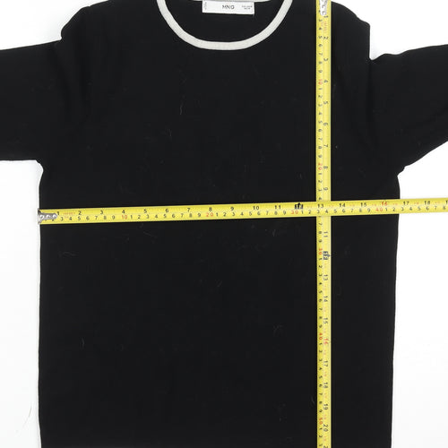 MNG Womens Black Crew Neck Knit Jumper Size 12