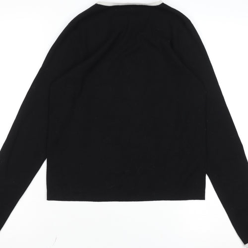 MNG Womens Black Crew Neck Knit Jumper Size 12