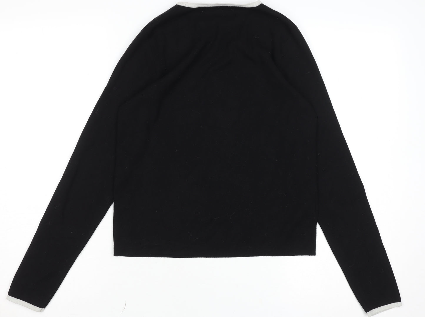 MNG Womens Black Crew Neck Knit Jumper Size 12