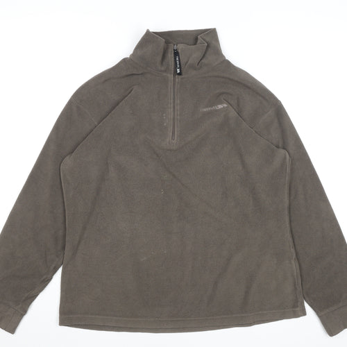 Trespass Men's Brown Fleece 1/2 Zip Pullover Sweatshirt XL