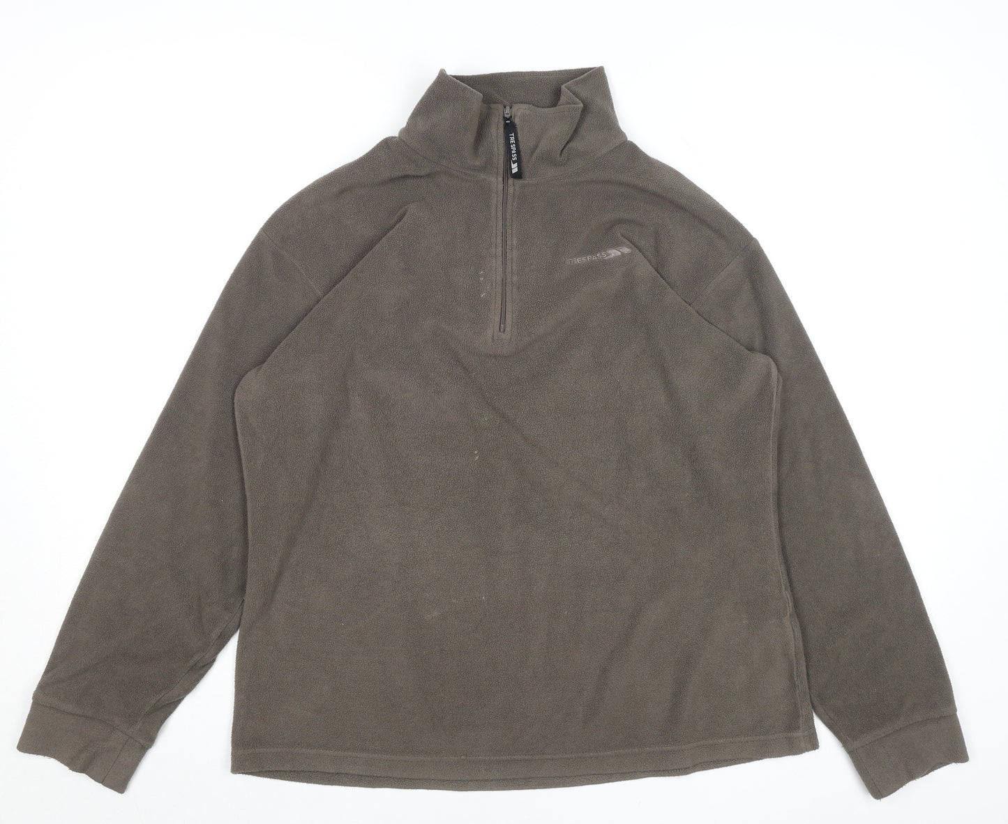 Trespass Men's Brown Fleece 1/2 Zip Pullover Sweatshirt XL