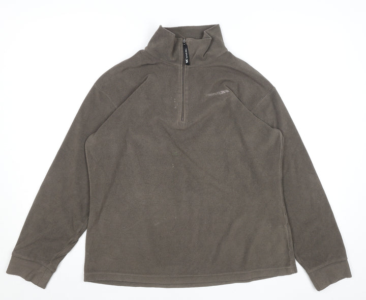 Trespass Men's Brown Fleece 1/2 Zip Pullover Sweatshirt XL