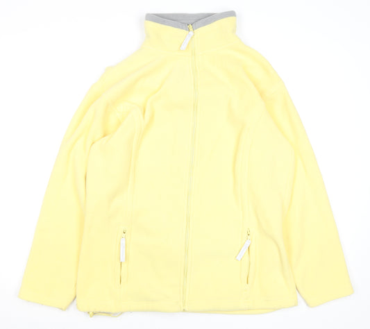 DC Casuals Men's Yellow Fleece Full Zip Jacket Size S Regular Fit