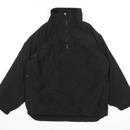 PB Sport Boys Black 9-10 Years Pullover Fleece Sweatshirt 1/4 Zip