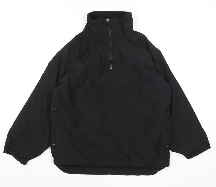 PB Sport Boys Black 9-10 Years Pullover Fleece Sweatshirt 1/4 Zip