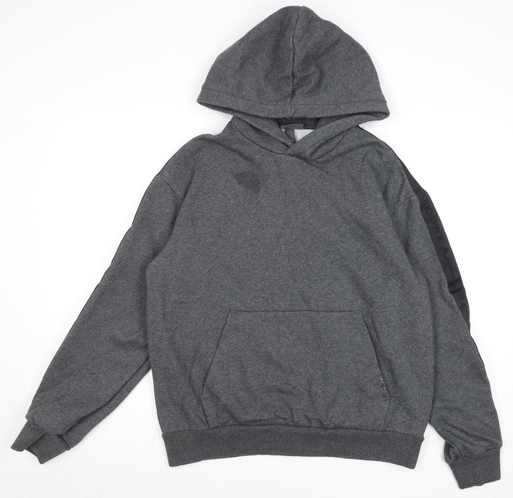 H&M Men’s Grey Loose Fit Pullover Hoodie Size M