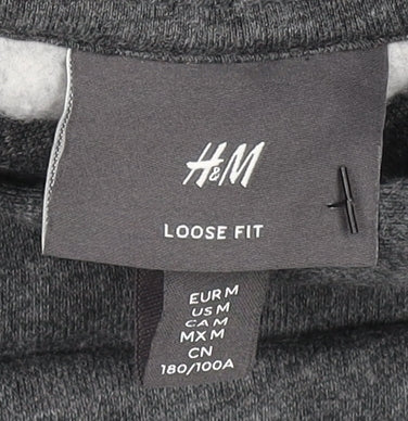 H&M Men’s Grey Loose Fit Pullover Hoodie Size M