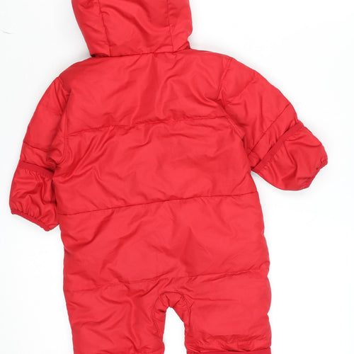 Columbia Unisex Baby Red Puffer Snowsuit 3-6 Months Hooded Winter Down
