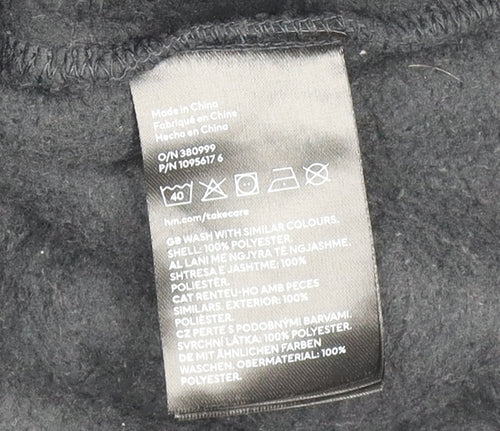 H&M Women Black Fleece Half Zip Pullover Sweatshirt Size M