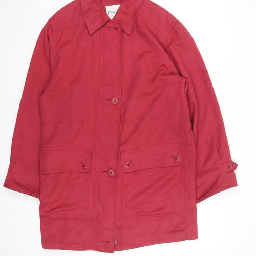 Dana Buchman Women's Red Polyester Mid-Length Jacket Size S