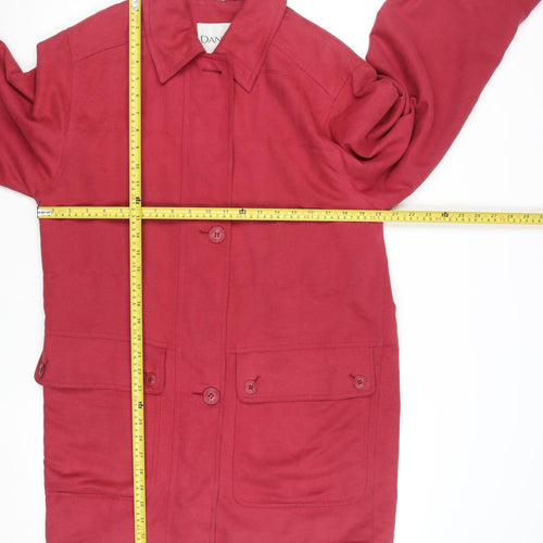 Dana Buchman Women's Red Polyester Mid-Length Jacket Size S