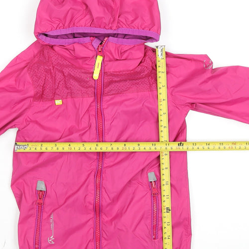 Regatta Girls Pink Hooded Rain Coat Jacket 3-4 Years Waterproof Outdoor