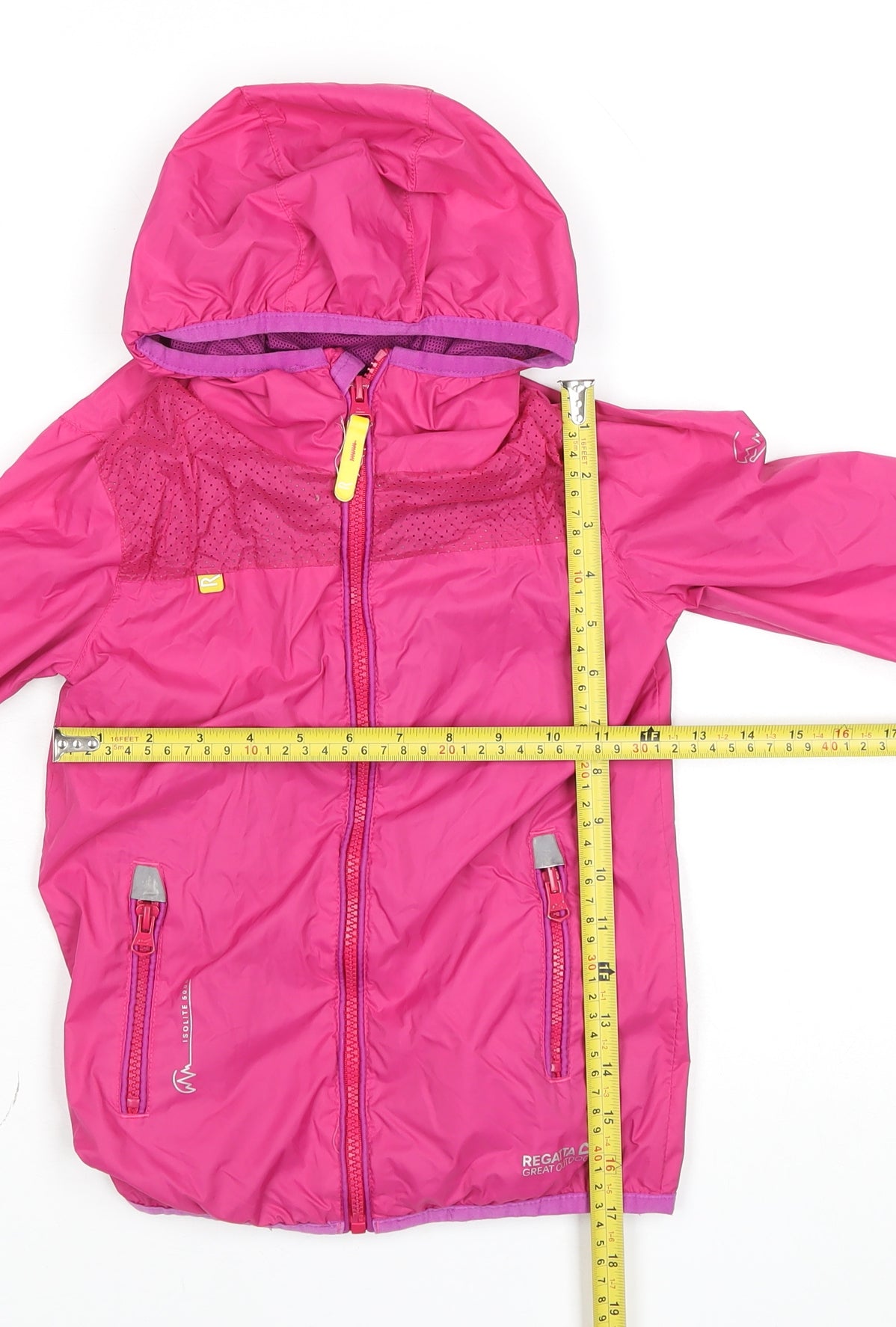Regatta Girls Pink Hooded Rain Coat Jacket 3-4 Years Waterproof Outdoor