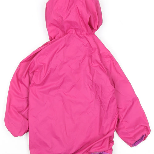 Regatta Girls Pink Hooded Rain Coat Jacket 3-4 Years Waterproof Outdoor