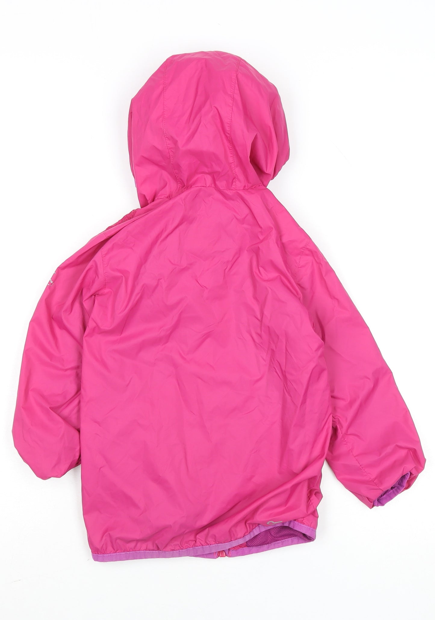 Regatta Girls Pink Hooded Rain Coat Jacket 3-4 Years Waterproof Outdoor