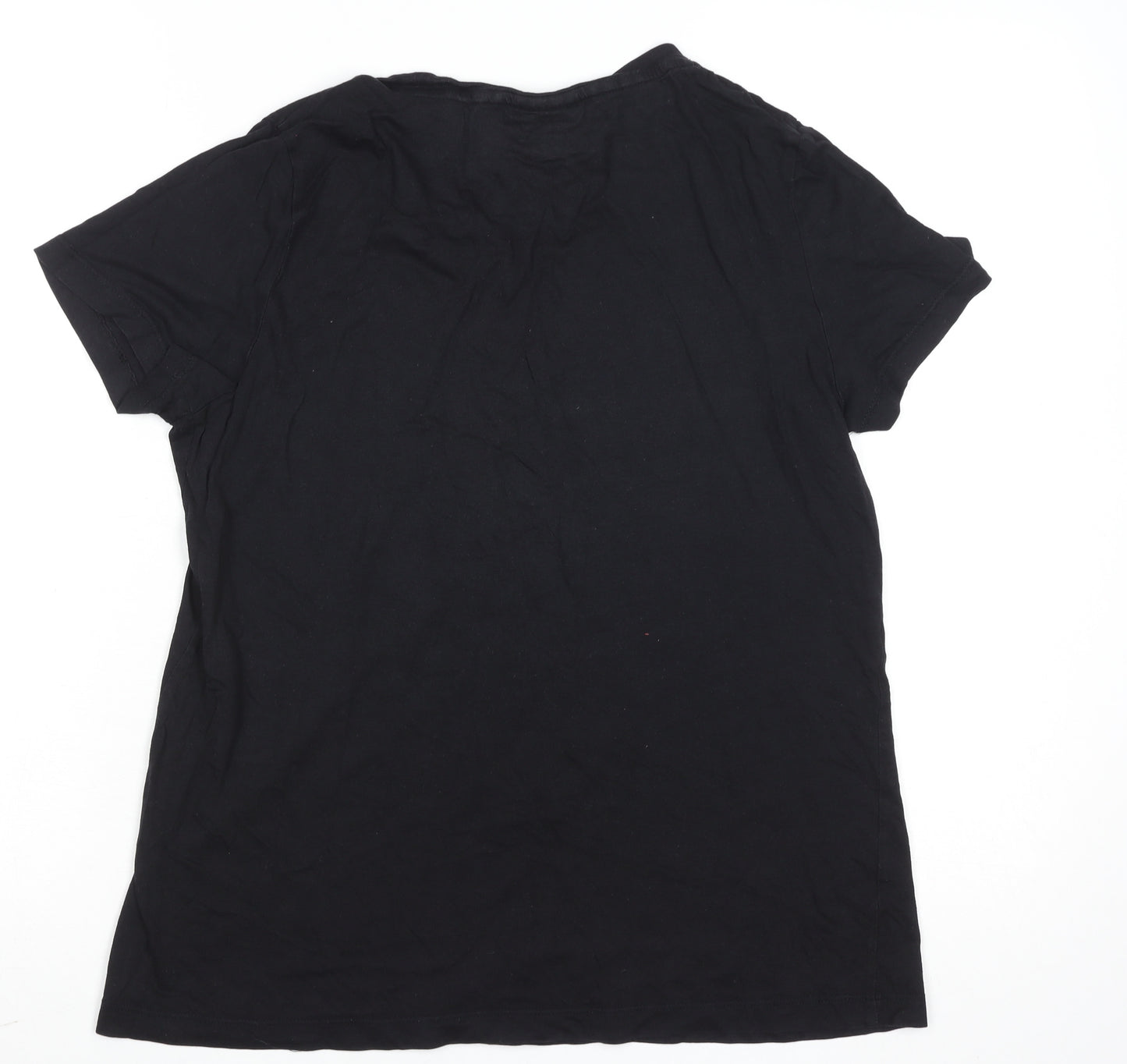 Puma Women's Black Basic Crew Neck Cotton Modal T-Shirt Size 16