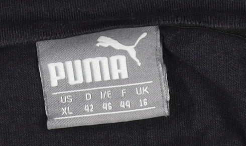 Puma Women's Black Basic Crew Neck Cotton Modal T-Shirt Size 16