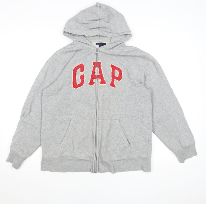 GAP Kids Boys Grey Full Zip Hooded Fleece Jacket Size 13 Years