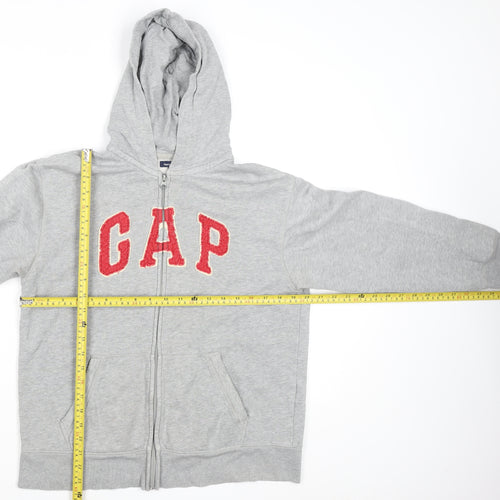 GAP Kids Boys Grey Full Zip Hooded Fleece Jacket Size 13 Years