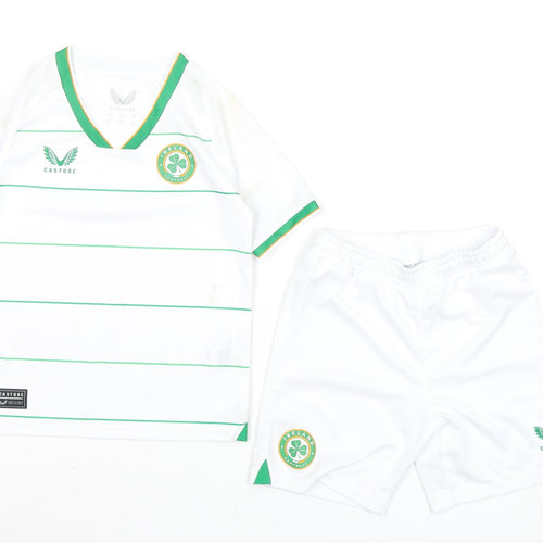Castore Boys White 4-5Y Ireland Football Shorts Set