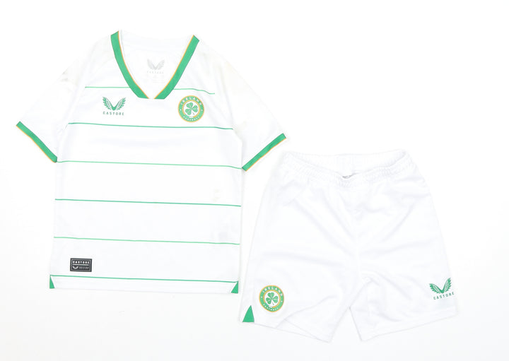 Castore Boys White 4-5Y Ireland Football Shorts Set