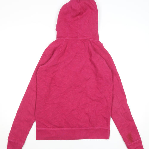 Jack Wills Womens Pink Full Zip Hoodie UK 10 Cotton Blend