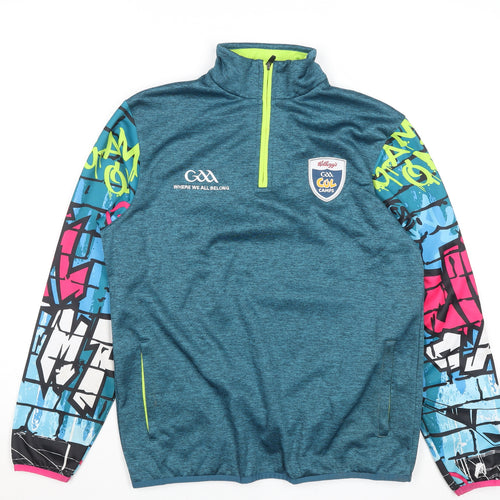 Masita Teens Blue Graphic 1/4 Zip Sports Sweatshirt Size S