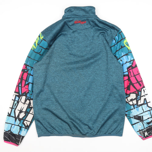 Masita Teens Blue Graphic 1/4 Zip Sports Sweatshirt Size S