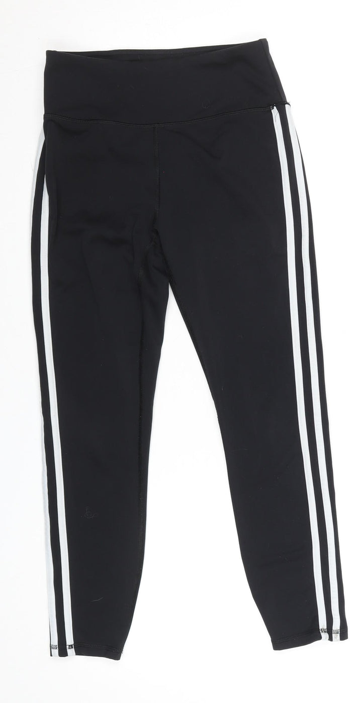 Gaiam Womens Black Ankle Leggings S Side Stripe Yoga Activewear